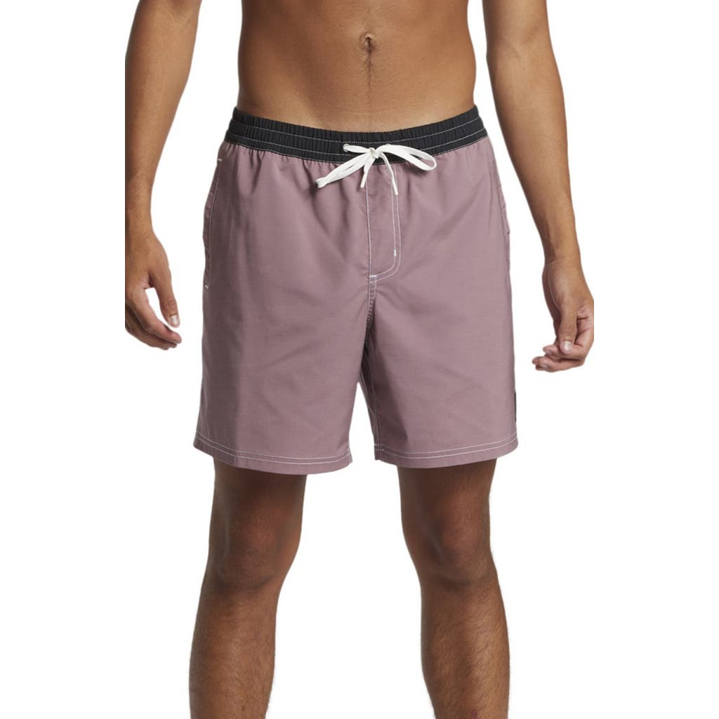 Quiksilver Original Straight Leg Swim Trunks In Grape Shake