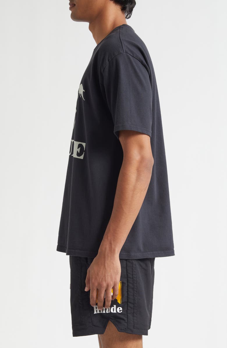 Rhude Dinero Graphic T-Shirt, Alternate, color, Vintage Black / White