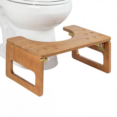 Koji 7 in. H Handcrafted  Foldable Space-Saving Squat Toilet Potty Step Stool