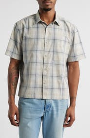 BP. Boxy Plaid Short Sleeve Button-Up Shirt