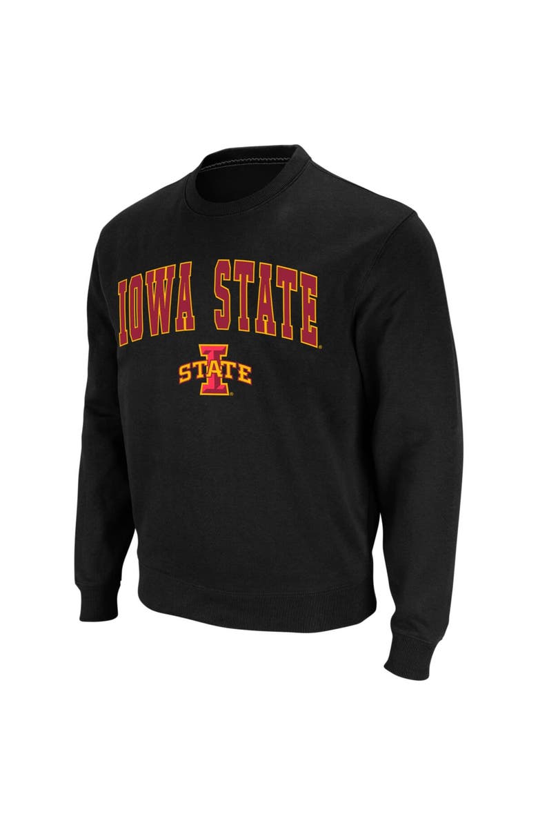 COLOSSEUM Men's Colosseum Black Iowa State Cyclones Arch & Logo Crew Neck Sweatshirt, Main, color, Black