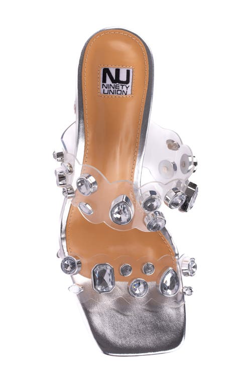Ninety Union Joyful Embellished Slide Sandal In Silver