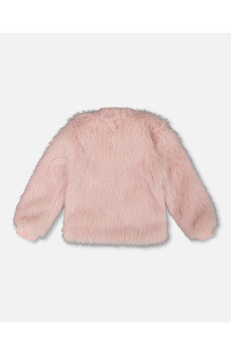 Deux par Deux Short Faux Fur Coat, Main, color, Dusty Pink