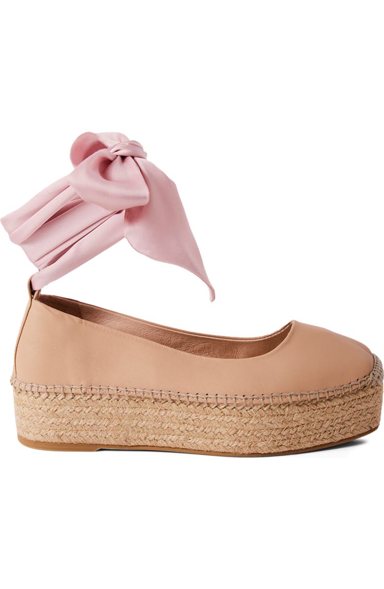 Free People Starboard Ankle Wrap Platform Espadrille, Alternate, color, Light Tan