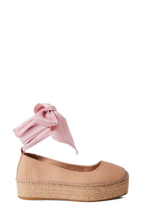 Free People Starboard Ankle Wrap Platform Espadrille In Light Tan
