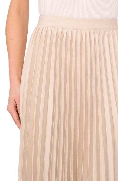Halogenr Halogen(r) Pleated A-line Faux Suede Midi Skirt In Flax Taupe