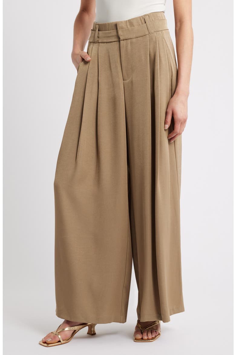 Skyrise Triple Pleat Palazzo Pants, Main, color, CINDER