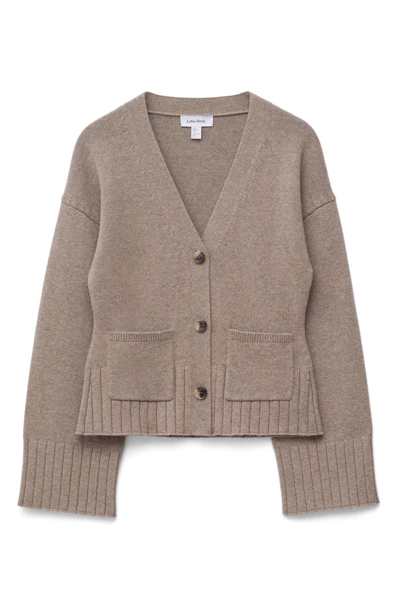& Other Stories Cotton & Wool Cardigan, Alternate, color, Mole Dark