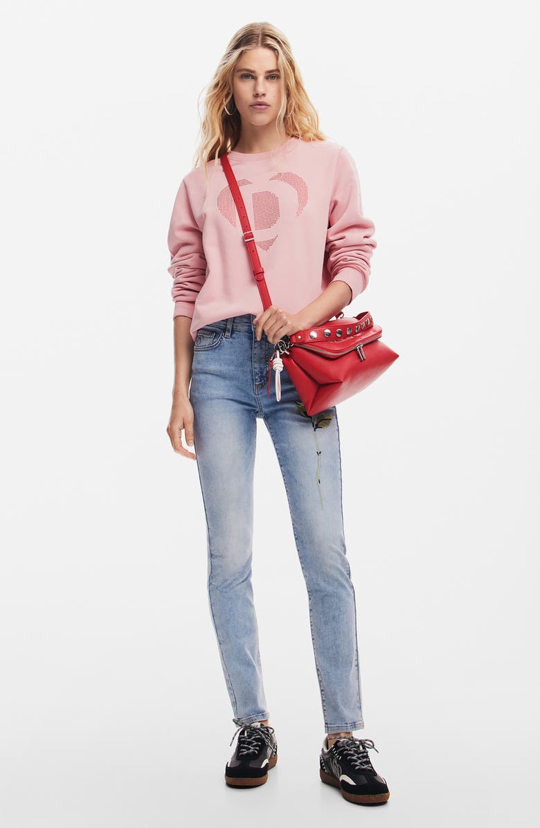 Desigual Aina Embroidered Skinny Jeans, Alternate, color, 