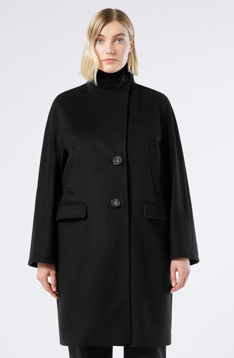 Marina Rinaldi Kartal Virgin Wool Coat, Alternate, color, Black