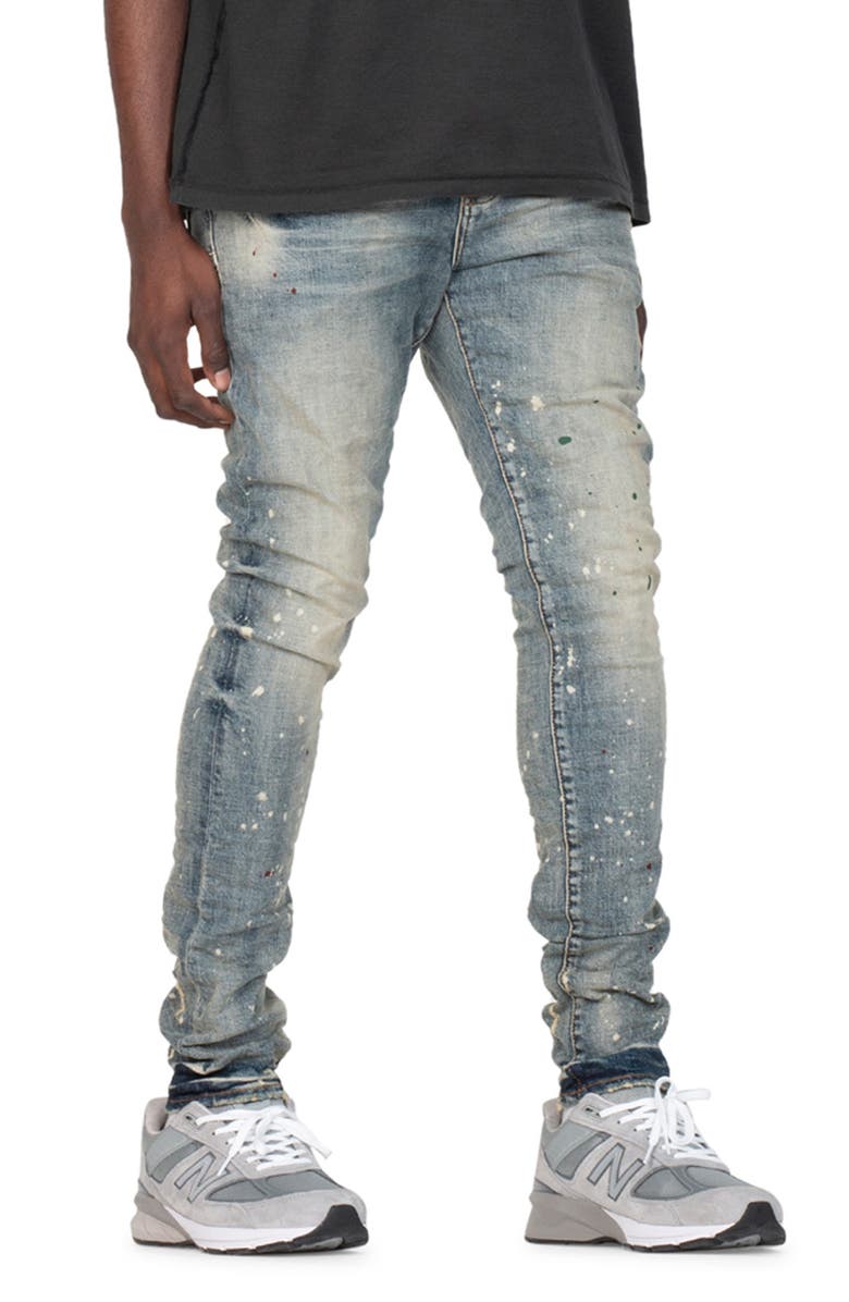PURPLE Paint Splatter Slim Jeans