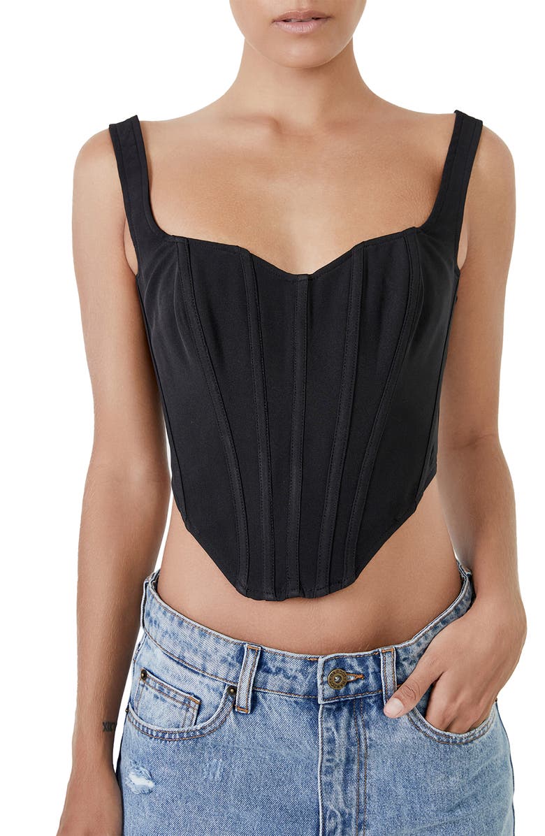 Bardot Corset Bustier Top, Main, color, 
