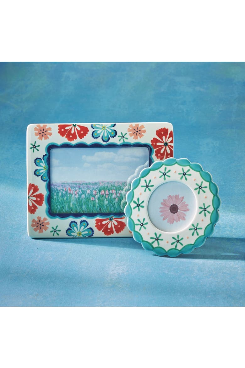 Eclectic Fun 4x6 Photo Frame Multi Earthenware MDF Glass 7x0.5x9 in, Alternate, color, Multicolored