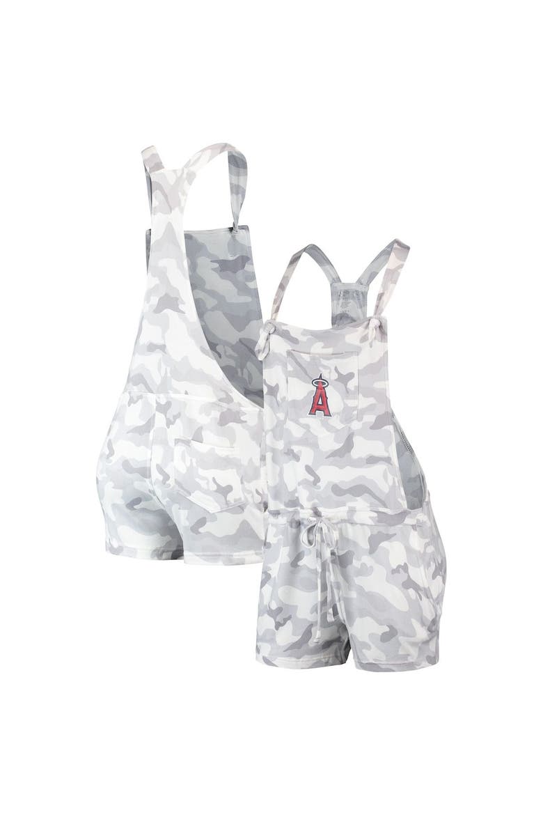 Women's Concepts Sport Gray Los Angeles Angels Camo Romper Overalls, Alternate, color, Gray