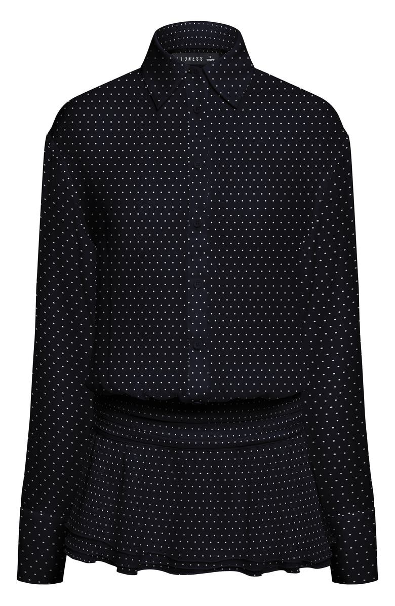 LIONESS Girls, Girls, Girls Polka Dot Long Sleeve Minidress, Alternate, color, Onyx Polka