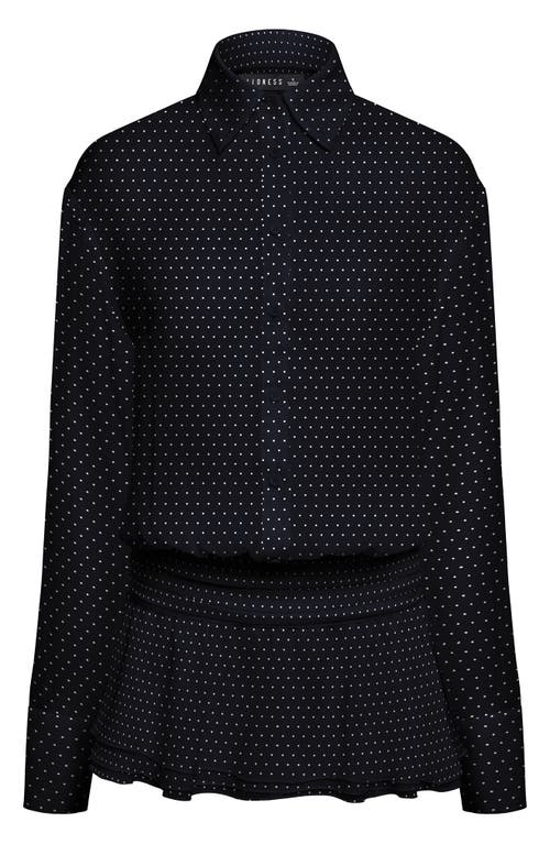 Lioness Girls, Girls, Girls Polka Dot Long Sleeve Minidress In Black
