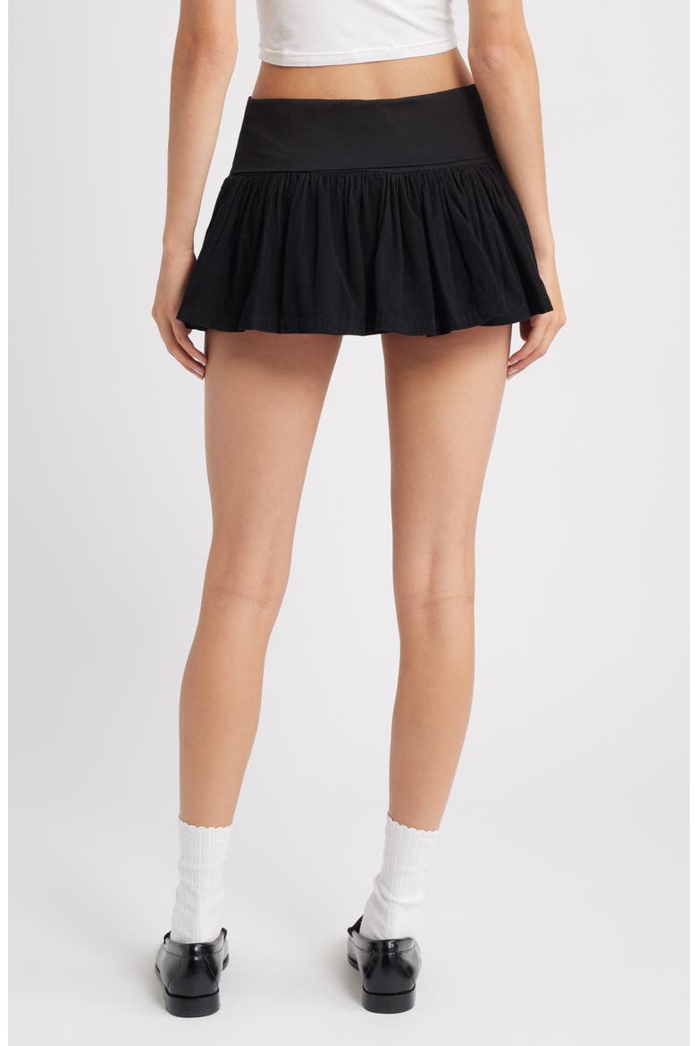 Byrdie Stretch Cotton Miniskort, Alternate, color, BLACK