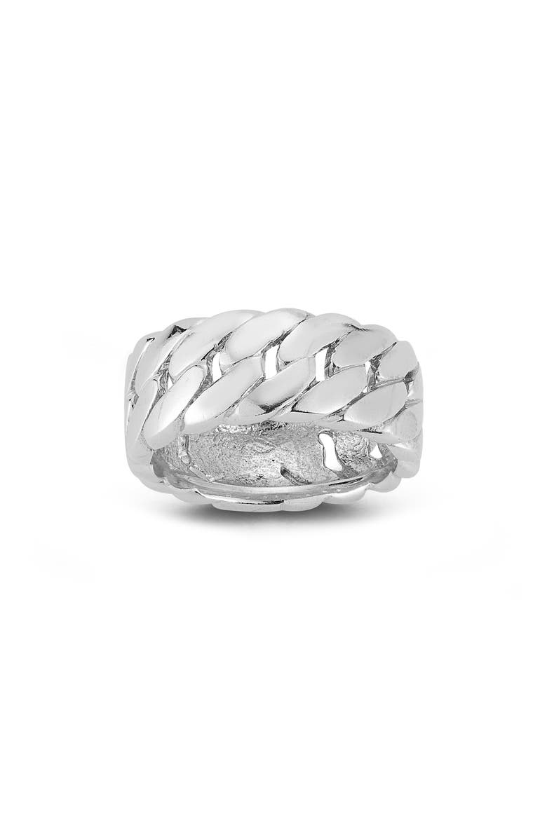 Bold Curb Chain Ring, Alternate, color, SILVER