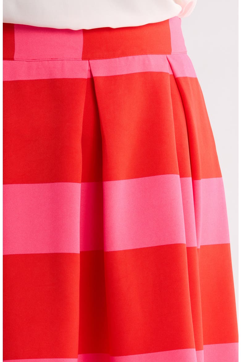 Lolli Stripe Pleated Midi Skirt, Alternate, color, FUCHSIA-RED