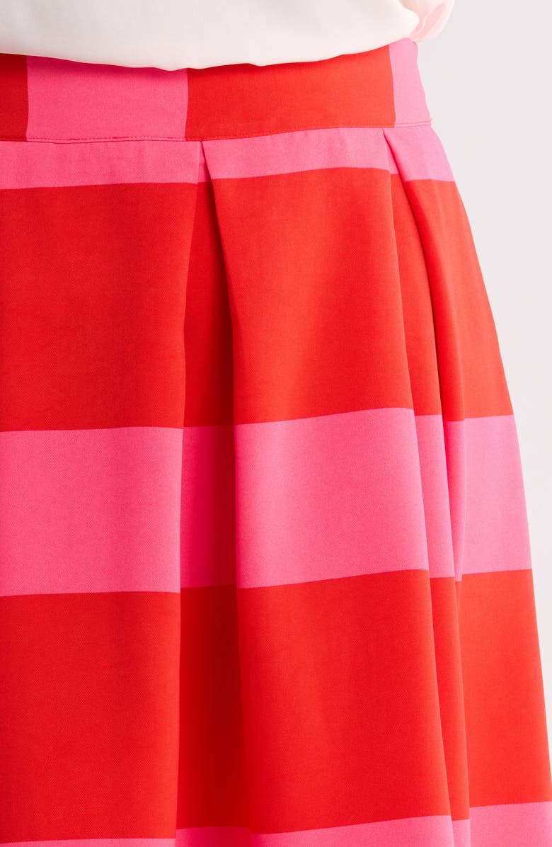 SUGARLIPS Lolli Stripe Pleated Midi Skirt, Alternate, color, Fuchsia-Red