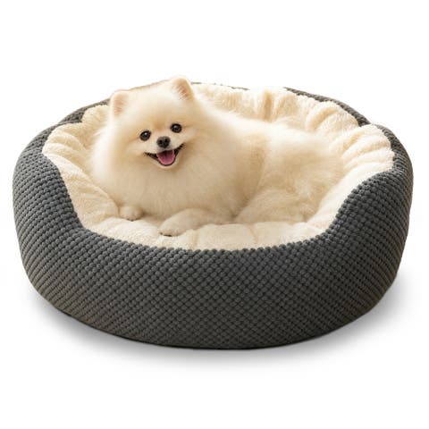 Essential Pineapple Velvet Donut Cuddler Pet Bed