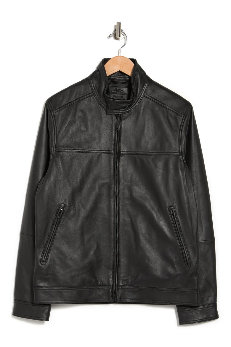 Rodd and Gunn Cromwell Leather Jacket, Alternate, color, NERO