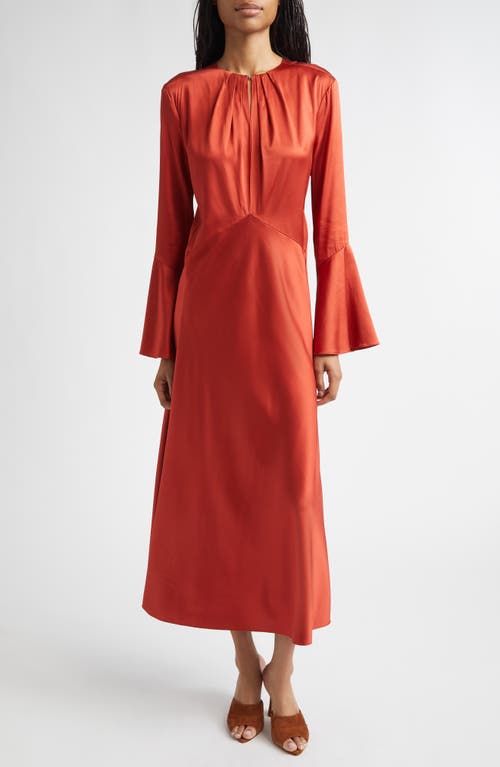 Veronica Beard Ezri Silk Blend Long Sleeve Dress In Orange
