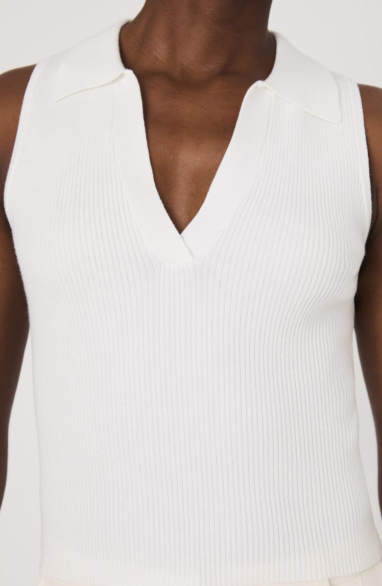 French Connection Mozza Sleeveless Johnny Collar Rib Sweater, Alternate, color, Summer White
