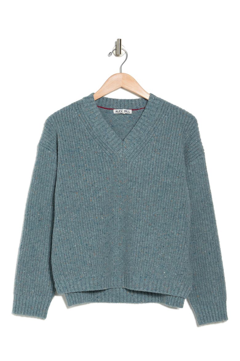 Genevieve Merino Wool & Alpaca Blend Sweater, Alternate, color, SEA BLUE