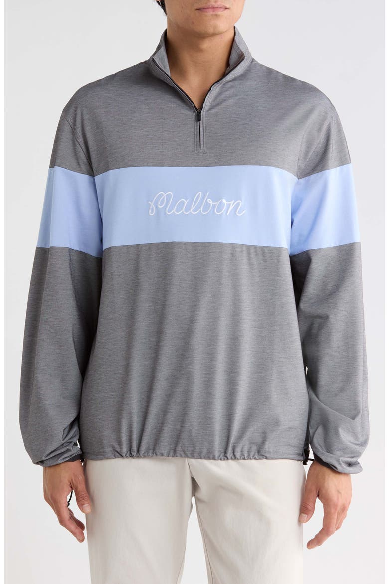 Horizon Quarter Zip Pullover, Main, color, BLACK CHAMBRAY