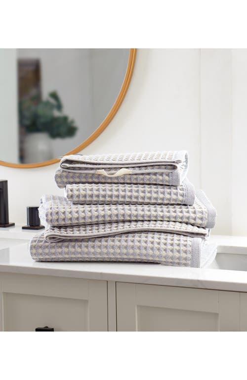 Dkny Pure Yarn Dyed Waffle Cotton Bath And Hand Towel 4-piece Set In Gray