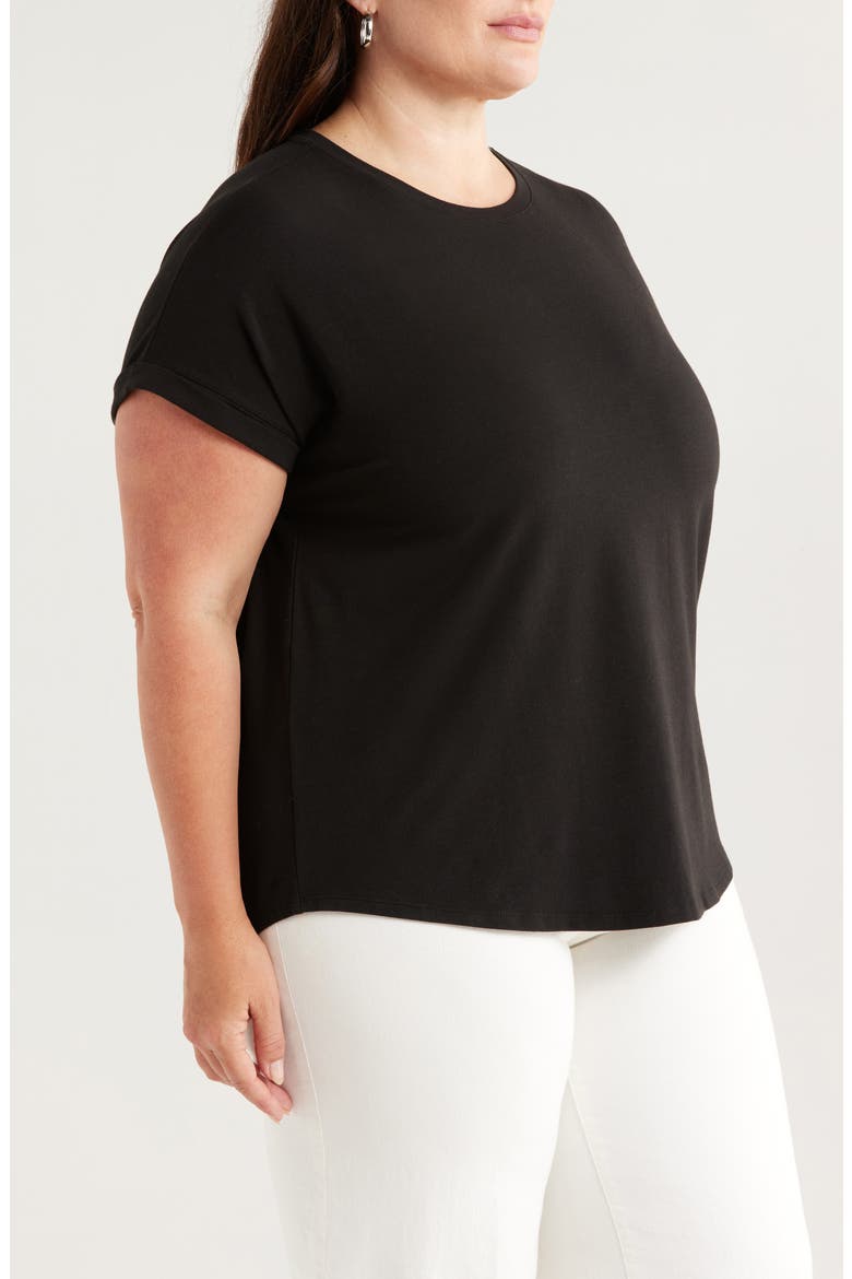 Cuff Sleeve T-Shirt, Alternate, color, BLACK