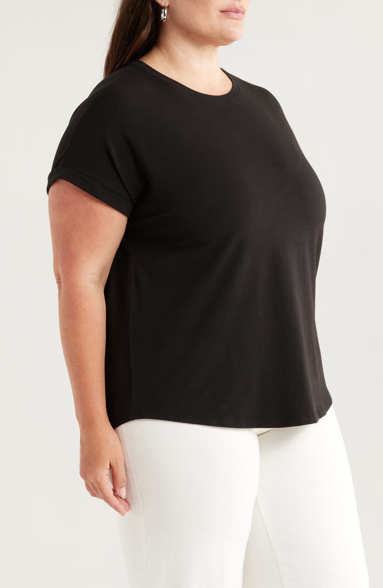 Caslon<sup>®</sup> Cuff Sleeve T-Shirt, Alternate, color, Black