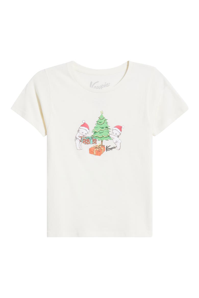 Kewpie® Christmas Tree Cotton Graphic T-Shirt, Alternate, color, MARSHMALLOW