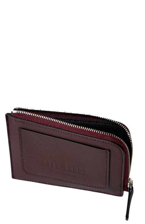 Hyer Goods Upcycled Italian Leather Zip-around Card Wallet In Burgundy