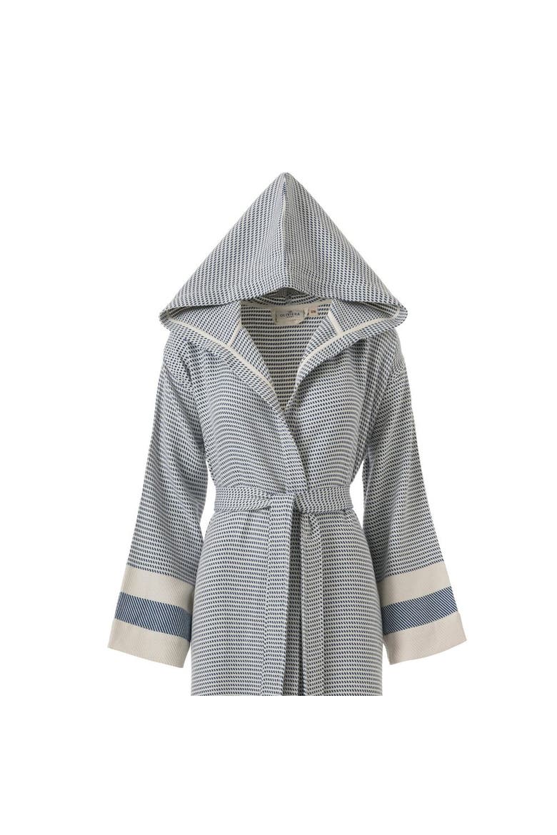 Pixel Turkish Cotton Towel Robe, Alternate, color, Denim Blue