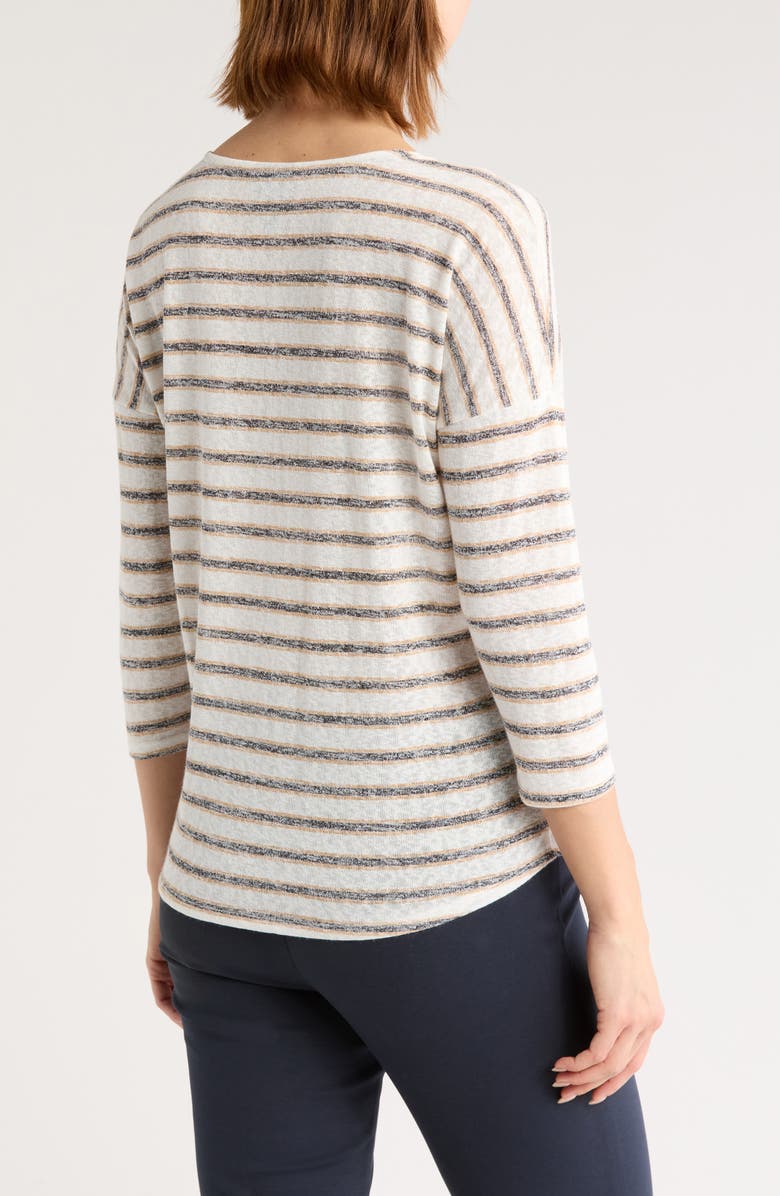 Bobeau Caty Three-Quarter Sleeve Side Tie Top, Alternate, color, 