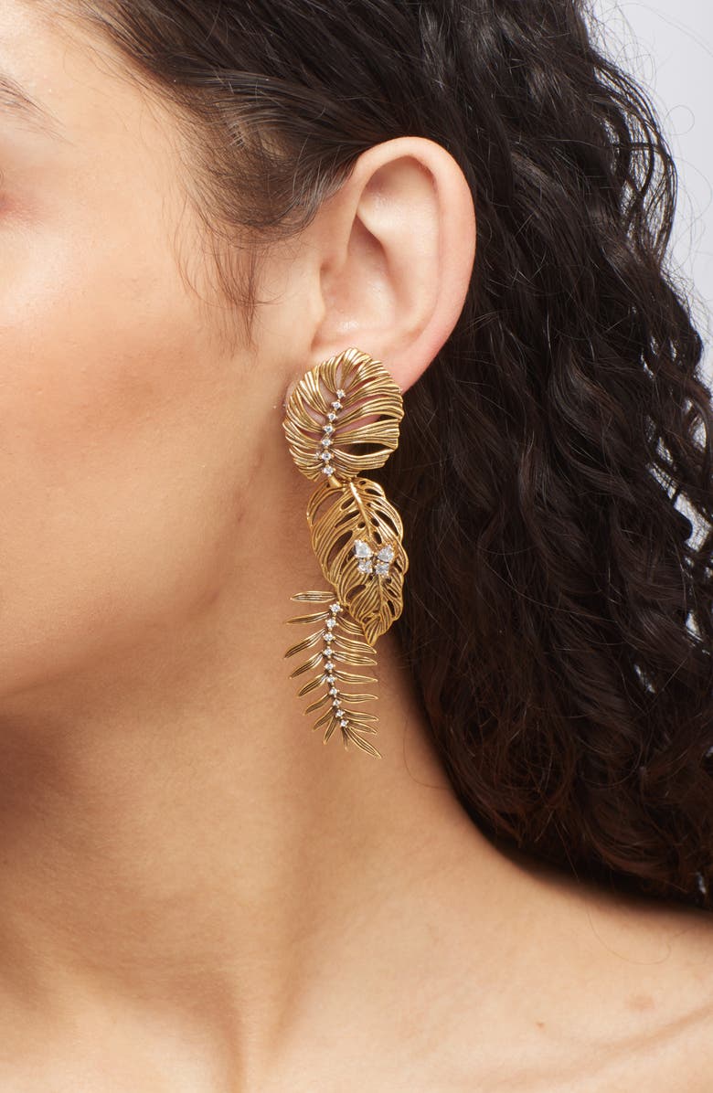 Kendra Scott Kayla Leaf Statement Drop Earrings, Alternate, color,