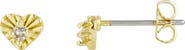 st. Moran Natural Diamond Heart Burst Stud Earrings