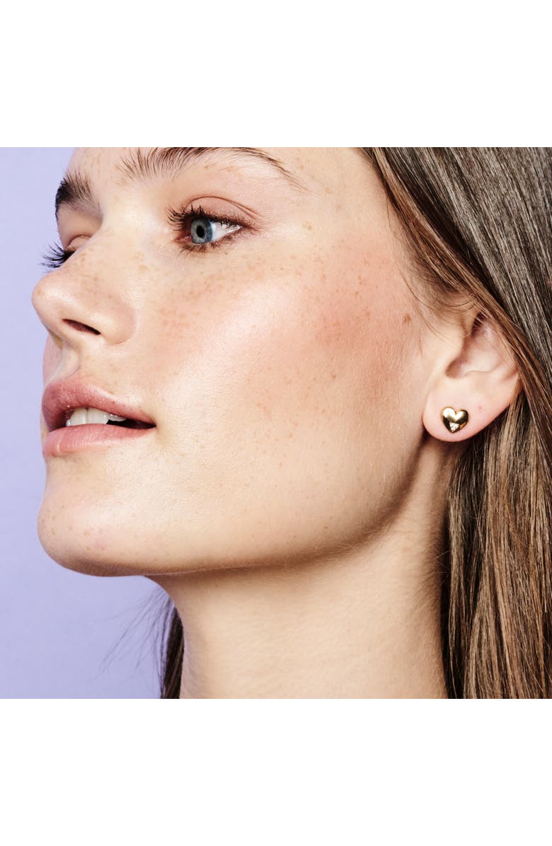 Toolally Art Deco Hearts Studs, Alternate, color, Gold Vermeil