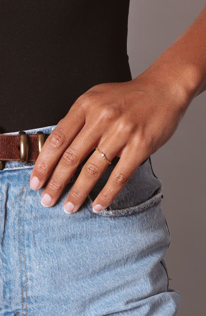 Set & Stones Renata Cubic Zirconia Chain Ring, Alternate, color, Gold