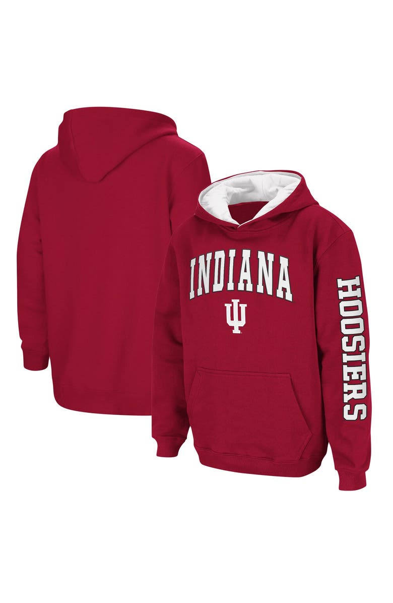 COLOSSEUM Youth Colosseum Crimson Indiana Hoosiers 2-Hit Team Pullover Hoodie, Main, color, Crimson