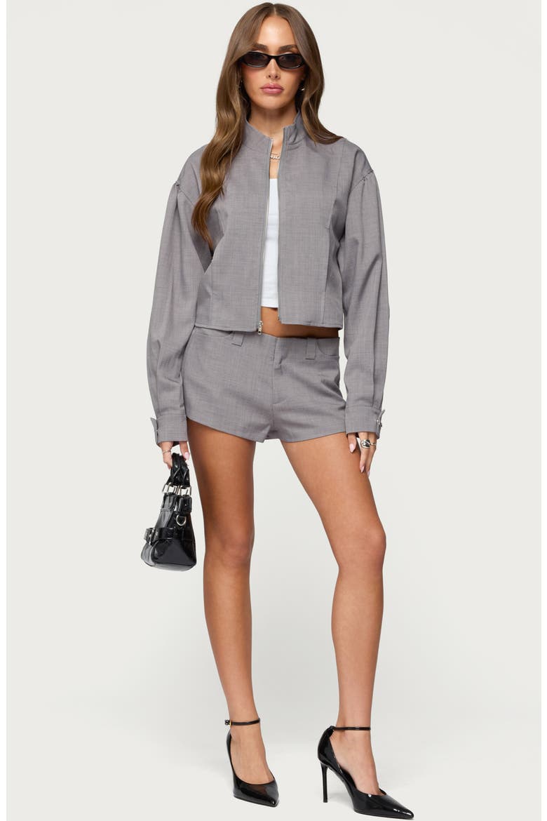 Roshelle Tailored Micro Shorts, Alternate, color, LIGHT-GRAY