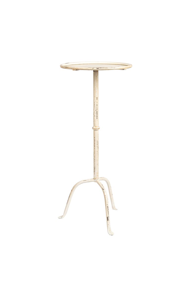 Storied Home Metal Martini Cocktail Table, Antique White, Main, color, White