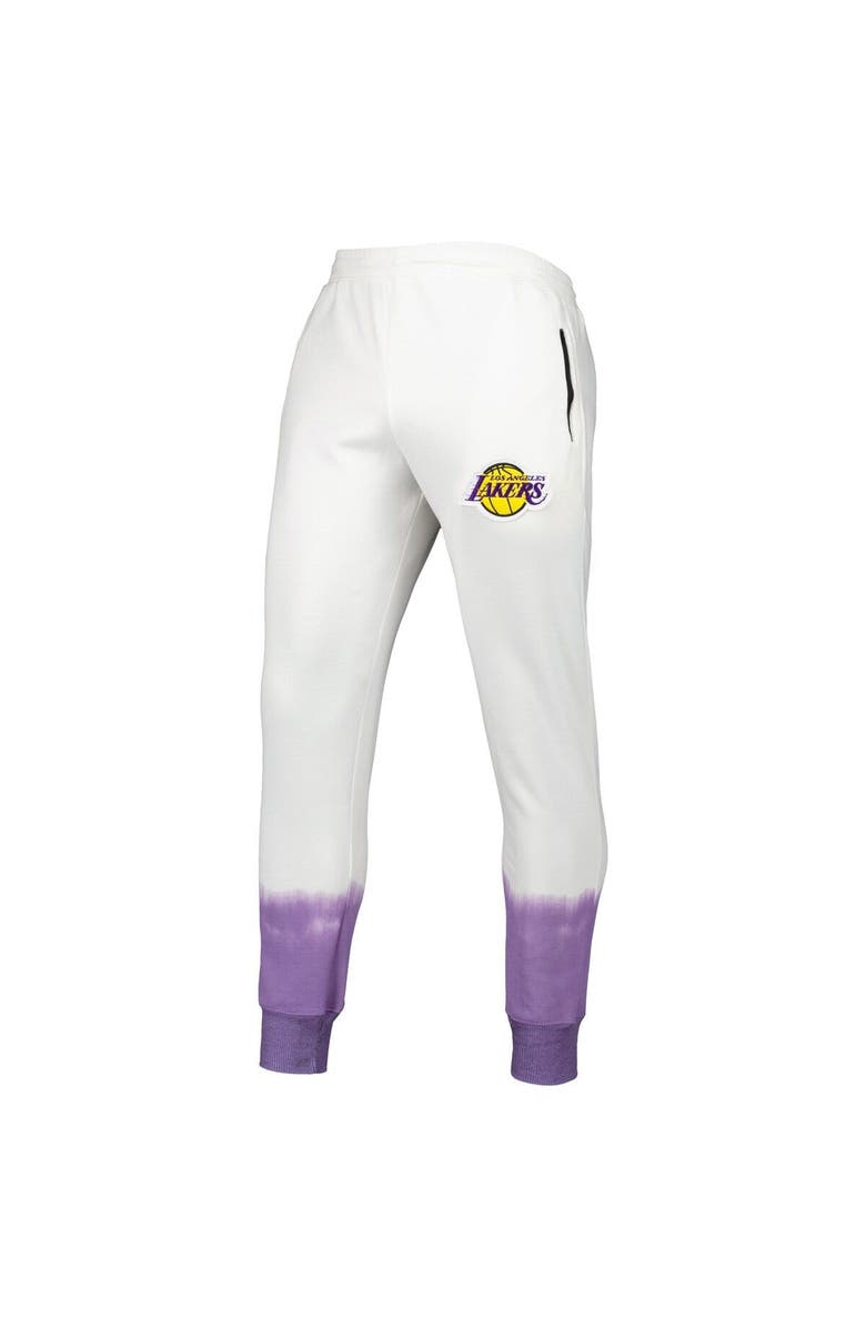 FISLL Men's FISLL Oatmeal Los Angeles Lakers Double Dribble Tie-Dye Fleece Jogger Pants, Alternate, color,
