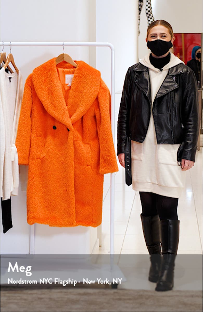 Shawl Collar Faux Fur Coat, sales video thumbnail