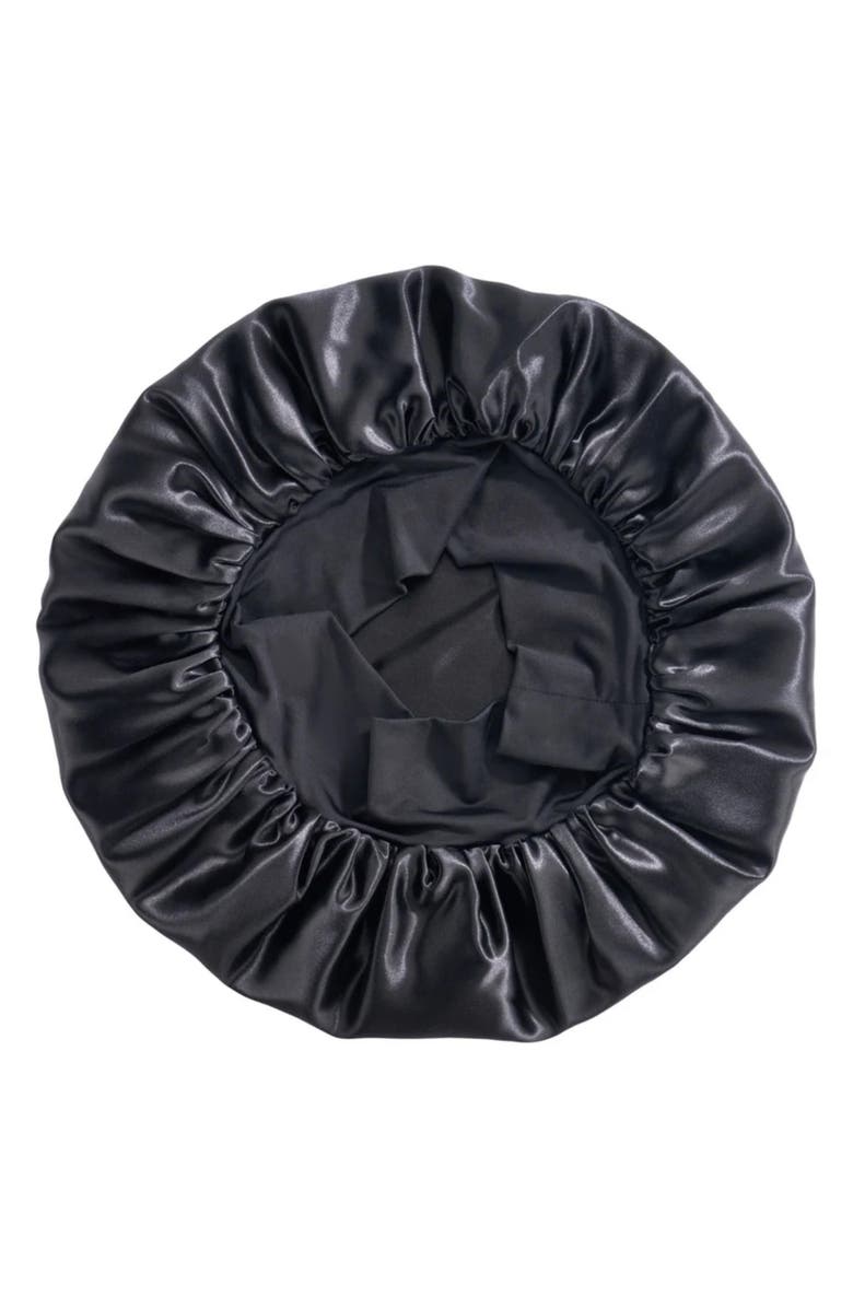 BLISSY Halo Silk Bonnet, Alternate, color, Black