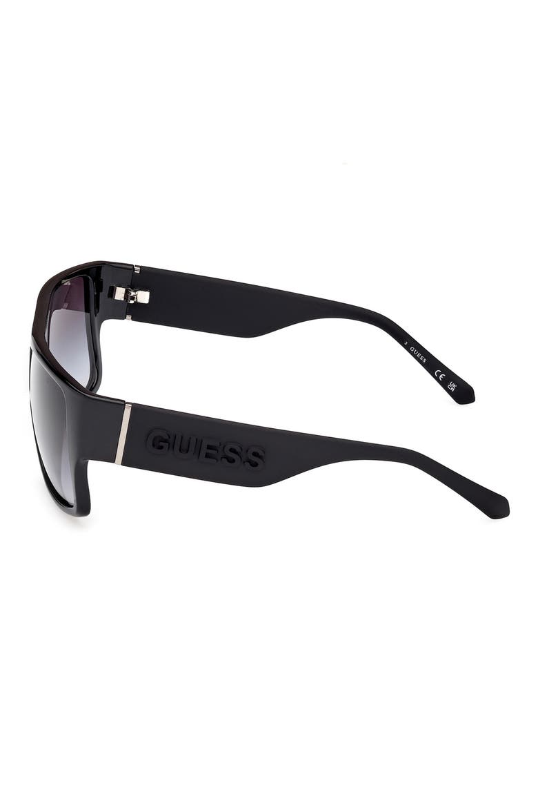 Rectangular Sunglasses, Alternate, color, SHINY BLACK / GRADIENT SMOKE