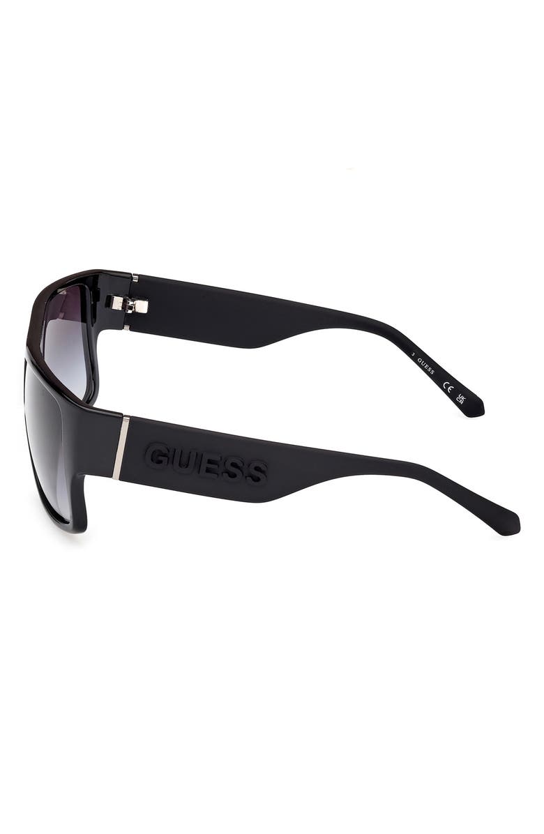 GUESS Rectangular Sunglasses, Alternate, color, Shiny Black / Gradient Smoke