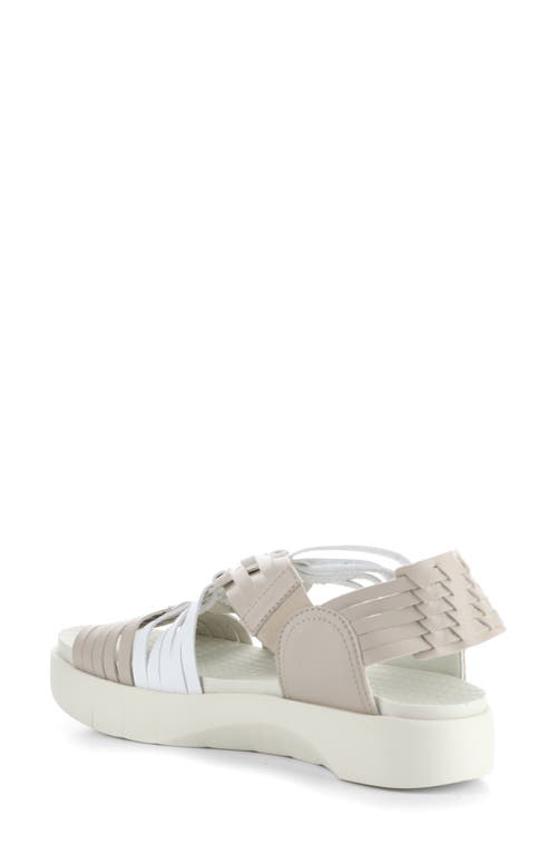 Bos. & Co. Rizer Strappy Platform Sandal In Beige/white Leader